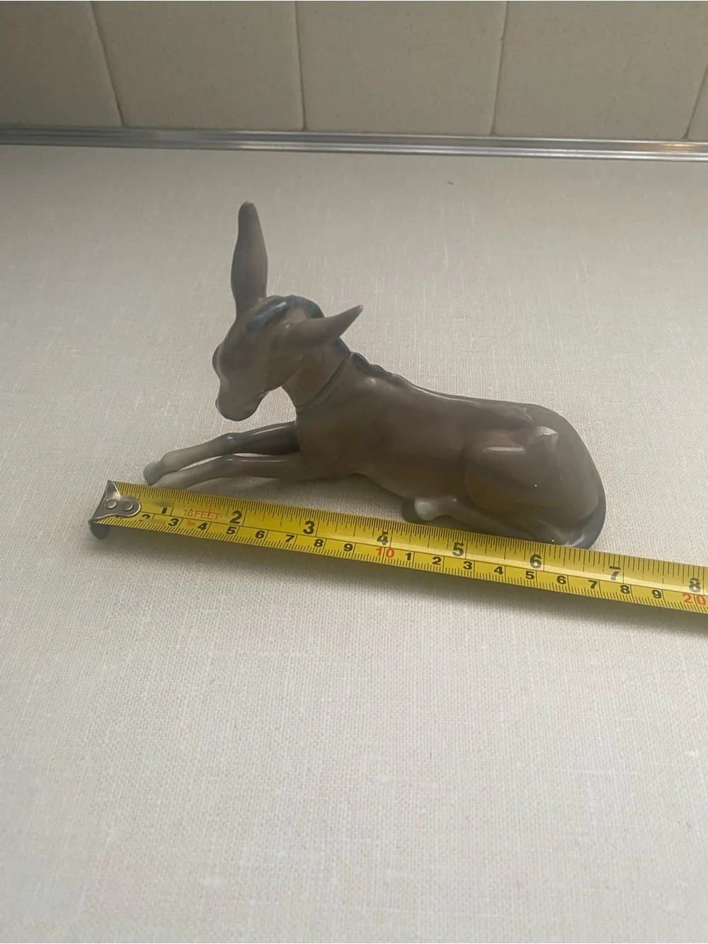 Lladro Nativity Donkey Laying Porcelain Figurine, Glazed Finish VTG F13N